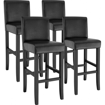 tectake 403511 4 ks dřevěné černá / černá