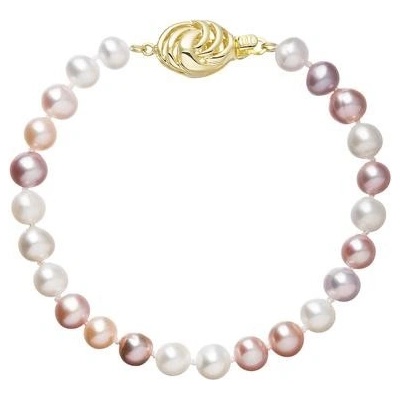 Pavona perlový náramek z říčních perel se zapínáním ze 14 karátového zlata 923004.3/9265A multi