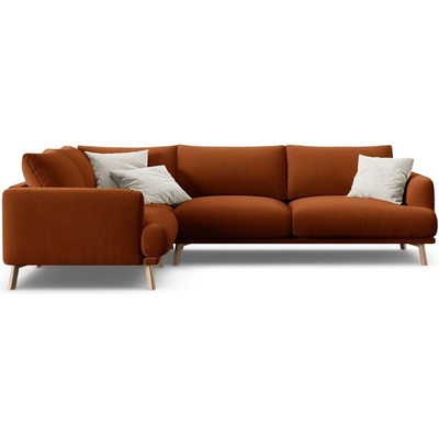 Micadoni Теракотен кадифен ъглов диван (ляв ъгъл/L форма) Naomi - Micadoni (MIC_LC_L_44_F1_NAOMI5)