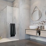 Radaway Душ кабина Radaway Modo New II с поставка за кърпи, гланцово-прозрачен хром, 100 см, закалено стъкло 8 мм (389104-01-01W)