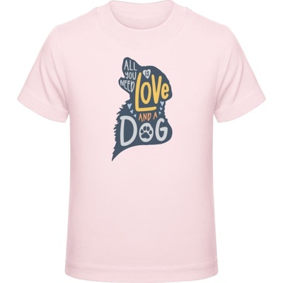 Premium Tričko pre Deti Všetko, čo potrebujete, je láska a pes Kriedová ružová Detské