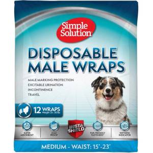 Simple Solution - Памперс за мъжки кучета , M 12бр, 38 - 58 см