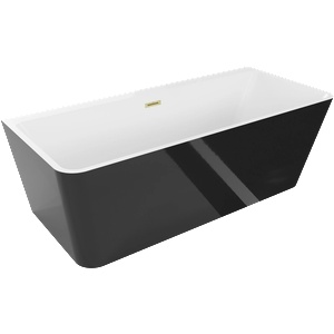 Mexen Volta 150x75 cm black/white/brushed gold (51131507575-55)