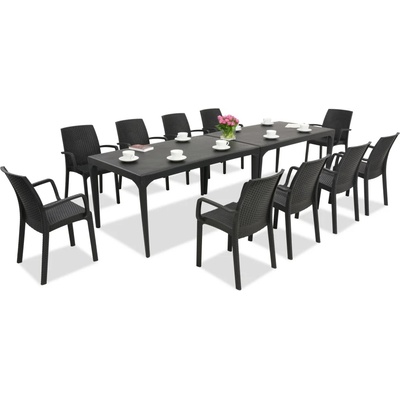 BICA Стилен комплект за хранене Oslo/Indiana 10 антрацит Bica (BC435ANTx2-10xBC9093ANT)