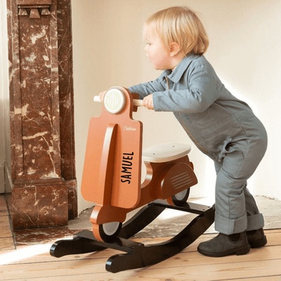 Childhome Hojdací skúter drevený Rust Black
