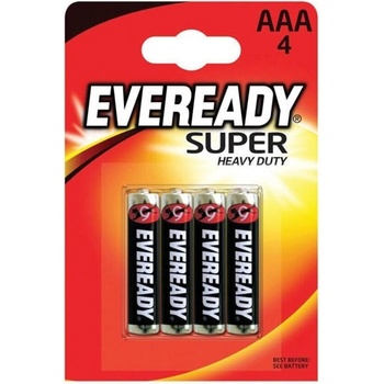EVEREADY Батерии цинкови EVEREADY Super Heavy Duty, AAA, R03, 1.5V, 4бр. в опаковка (E304388900)