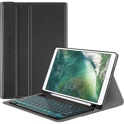 Techsuit CozyTab Case and Bluetooth Keyboard - кожен калъф и безжична блутут клавиатура за iPad Air 3 (2019), iPad Pro 10.5 (2017) (черен)