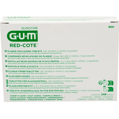 GUM Red Cote tablety na indikáciu zubného povlaku 248 ks