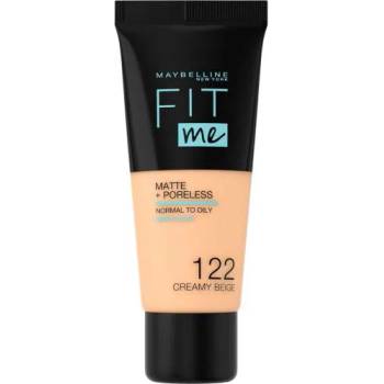 Maybelline Fit Me! Matte + Poreless уеднаквяващ фон дьо тен с матов ефект 30 ml нюанс 122 Creamy Beige