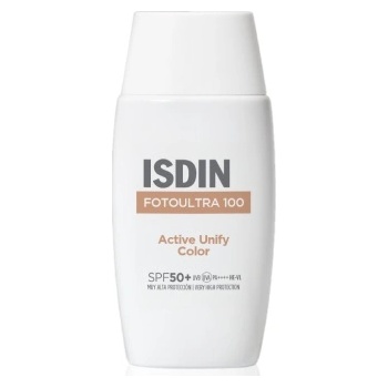ISDIN FotoUltra Тониран слънцезащитен флуид Active Unify Color, SPF50+, 50 ml