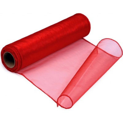Prima-obchod Organza šíře 21 cm, barva 26 červená