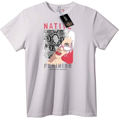 NOONEBRAND Тениска Роден Феминизъм - 2XL, White