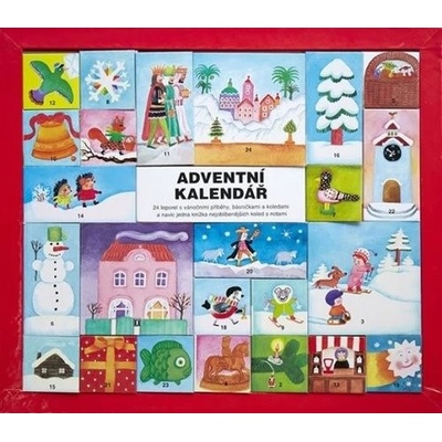Adventní 24 leporel s vánočními příběhy básničkami a koledami a navíc jedna knížka