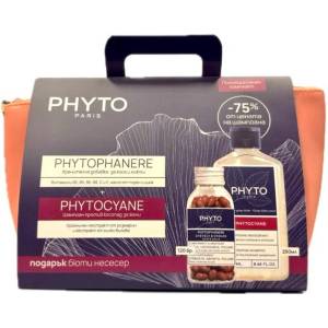 PHYTO Комплект - Хранителна добавка и Шампоан за жени, 120 капсули + 250 ml + Несесер - ozone