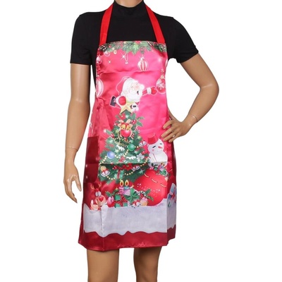 Коледна престилка, ръкохватка и ръкавица с елха и подаръци