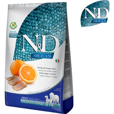 N&D Ocean Dog Adult Medium & Maxi Grain Free Herring & Orange 2,5 kg