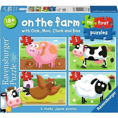 RAVENSBURGER Moje první Na farmě 4v1 2,3,4,5 dielov