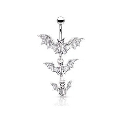 Šperky4U piercing do pupíku s motivem netopýrů WP01051