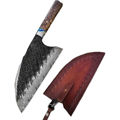 IZMAEL Damaškový kuchynský sekáčik MASTERPIECE Rokurono Hnedá 21.8 cm