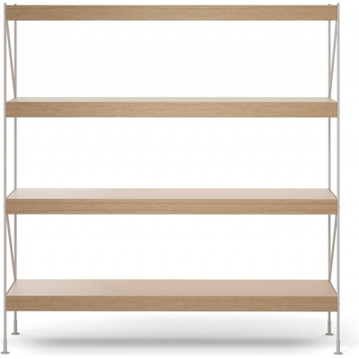 AUDO Policový systém Zet 158, Ivory Steel / Natural Oak