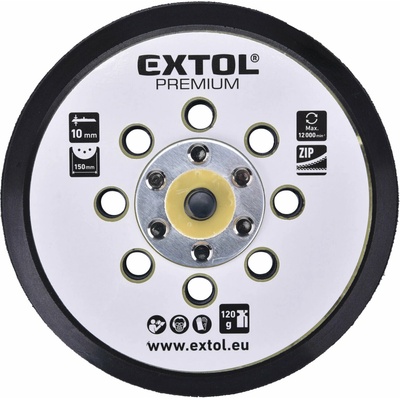 EXTOL PREMIUM Unášač brúsneho papiera 150mm suchý zips