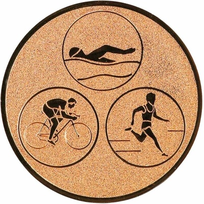 Triatlon: Hliníkový emblém na trofej Ø25mm bronzová