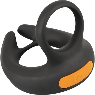 Rebel - вибриращ пенис пръстен и тестикуларен вибратор (черен)