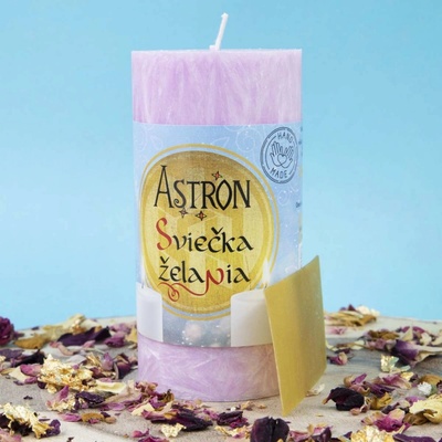 Astron Sviečka želania pudrová ružová valec 11 cm