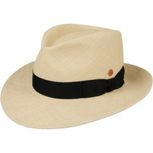 Fedora Bogart luxusní panamský klobouk s černou stuhou ručně pletený UV faktor 80 Ekvádorská panama Mayser Colmar