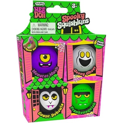 Schylling NeeDoh Strašidelný dům se 4 mačkacími míčky