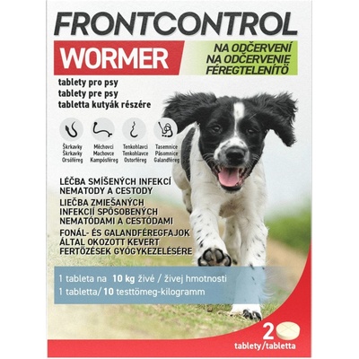 Frontcontrol Wormer pro psy 10 kg 2 tablety