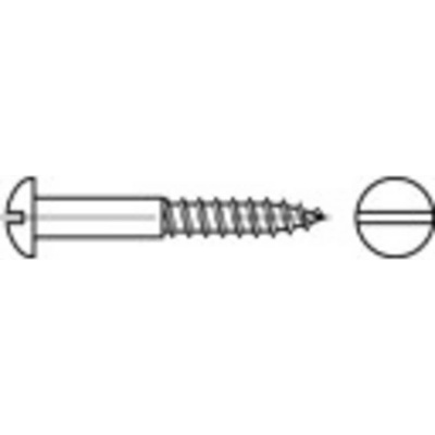 TOOLCRAFT TO-5446557 polkruhové skrutky do dreva 1.6 mm 8 mm drážka DIN 96 mosaz 500 ks