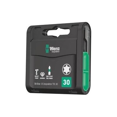 Bit TORX 15xTX30 x 25 Bit-Box 15 Impaktor TX Wera 057776