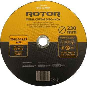 ROTOR Абразивен диск за метал и Inox ROTOR 230 × 2, 0 × 22, 23 мм (15931)
