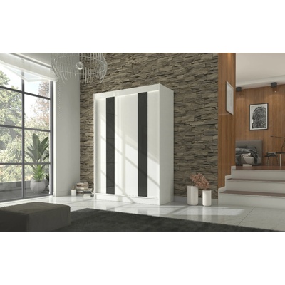 ADRK posuvná KAREN W-BL 150 bílá/černý Lacobel