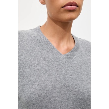 ANSWEAR Пуловер от мериносова вълна с тънък шал Answear. LAB в сиво от лека материя (WA25-SWD029)
