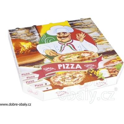 Krabice na pizzu 30x30x3 cm s potiskem extra pevná