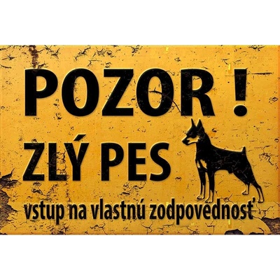 Ceduľa pozor zlý pes