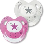 Baby-Nova Силиконова залъгалка Baby Nova Slimeline 3 - 2 броя, бяла и розова (25285) - ozone