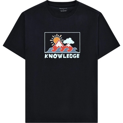 KnowledgeCotton Apparel Мъжка тениска KnowledgeCotton Apparel Regenerative Organic Cotton Front Print T-Shirt - Night Sky - размер XL (216-8563-0214)