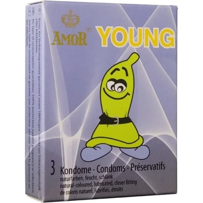 Презервативи с по-тясна структура, 3 броя - Amor Young (AMOR050025)