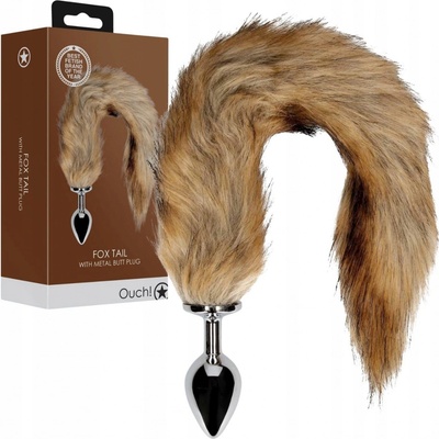 Ouch! Fox Tail with Metal Butt Plug Brown – Zboží Dáma
