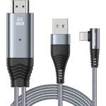 JOYROOM Кабел за свързване и зареждане от Lightning към HDMI за мобилни устройства с Lightning порт - Joyroom Lightning to HDMI Cable and Charging Function 4K (сив) (SY-35L1)