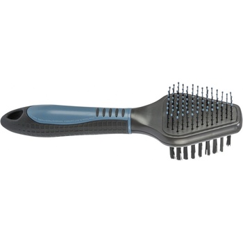 Trixie Plastová kefa obojstranná triangel s kovovými drôtikmi 6 x 19 cm