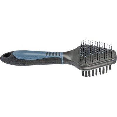 Trixie Plastová kefa obojstranná triangel s kovovými drôtikmi 6 x 19 cm