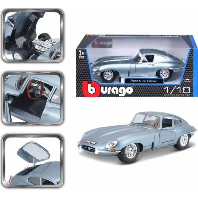 Bburago Gold Jaguar E Coupe strieborné 1:18