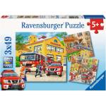 Ravensburger - Puzzle 3x49 Fire Brigade Run - 40 - 99 piese
