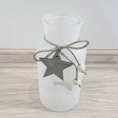 Clayre & Eef Dekorativní lahvička s hvězdou 17 x 8 cm