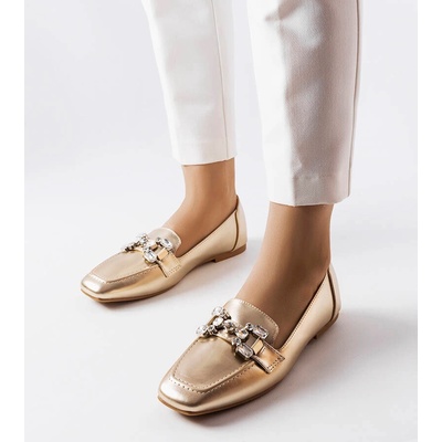 Gemre Golden moccasins with rhinestones Marechal bílá kaki