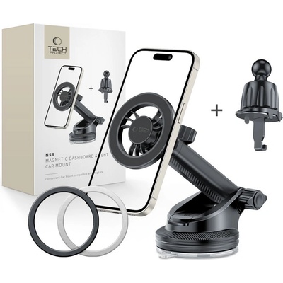 Tech-Protect Магнитна стойка за автомобил с MagSafe от Tech Protect N56 - Черна (5906302313211)